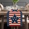 4th of July Table Runner 13 x 72 Inches, Patriotic Memorial Independence Day Decoration Linen Table Runners for Farmhouse Kitchen Dining (13” x 72”, Blue/Star)